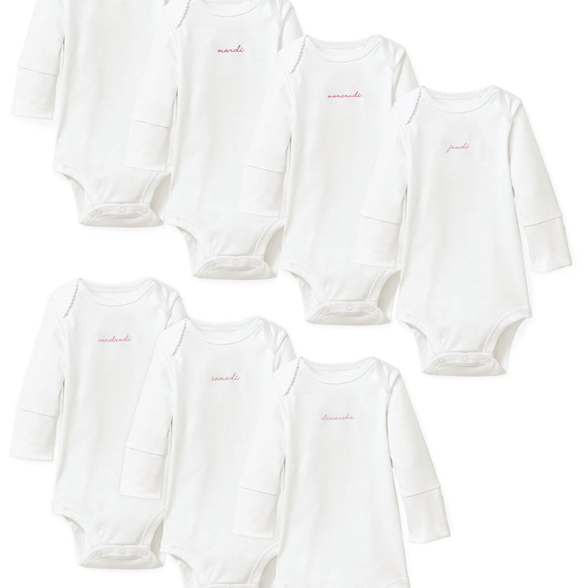 Baby's Pima Long Sleeve Onesie Set in French Lessons Pink