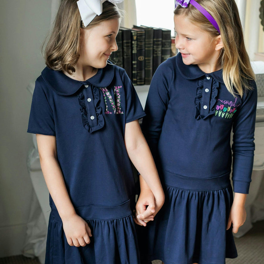 Hattie Girls' Dress Navy