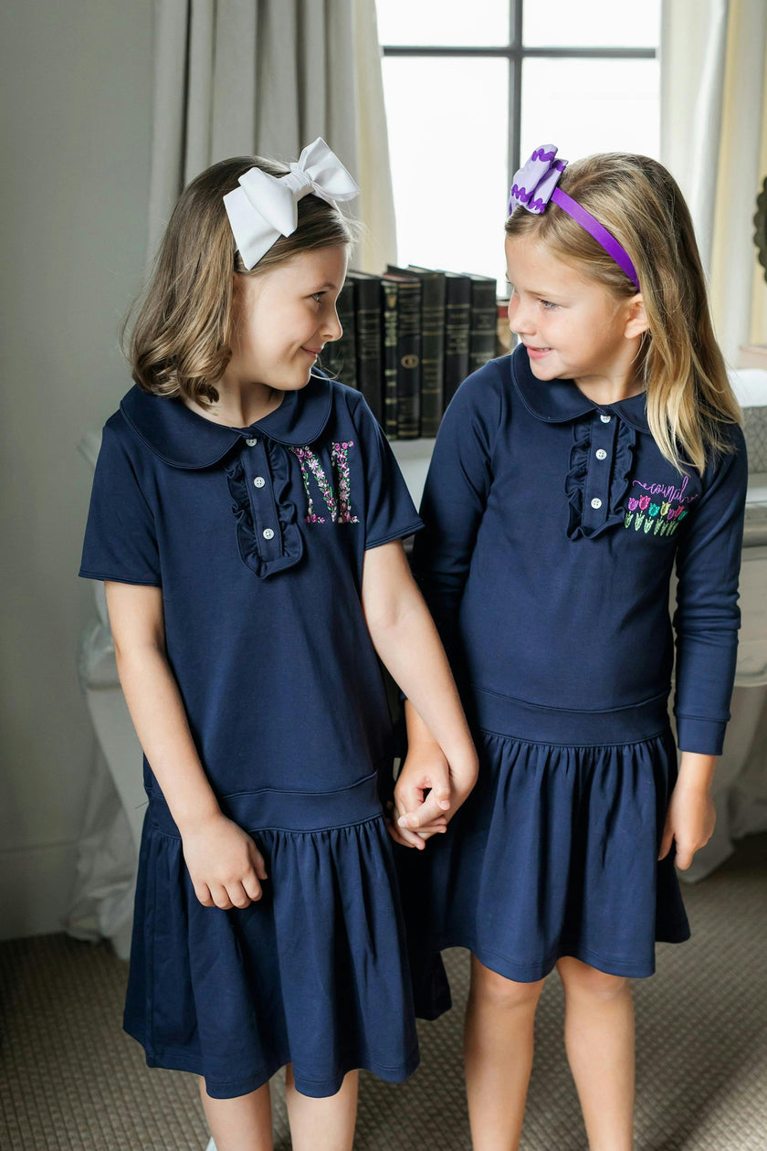Hattie Girls' Dress Navy