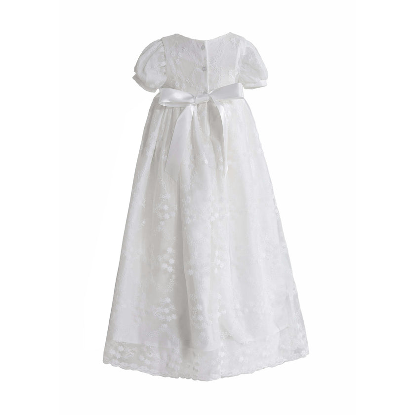 White Emmeline Lace Christening Gown