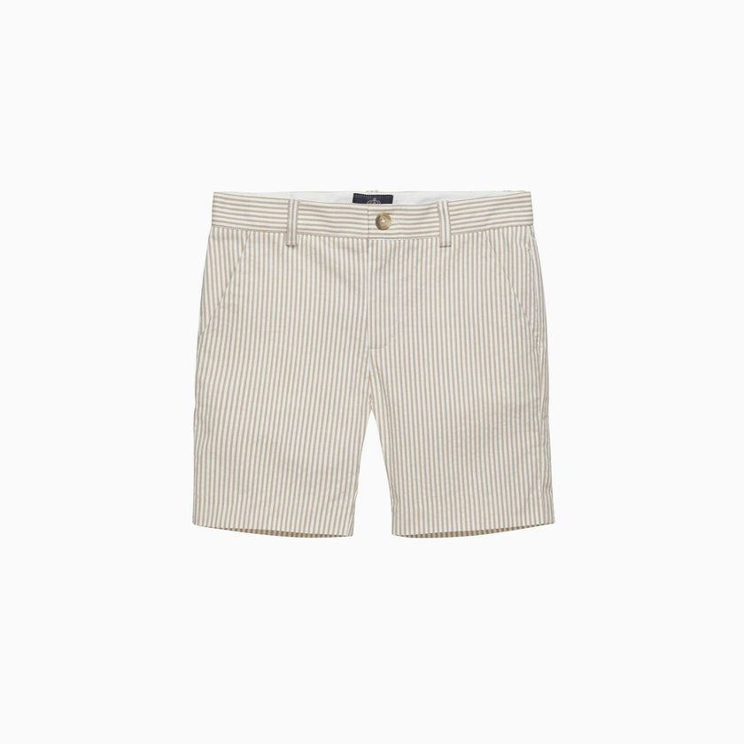 Theo Tailored Shorts in Oatmeal Stripe