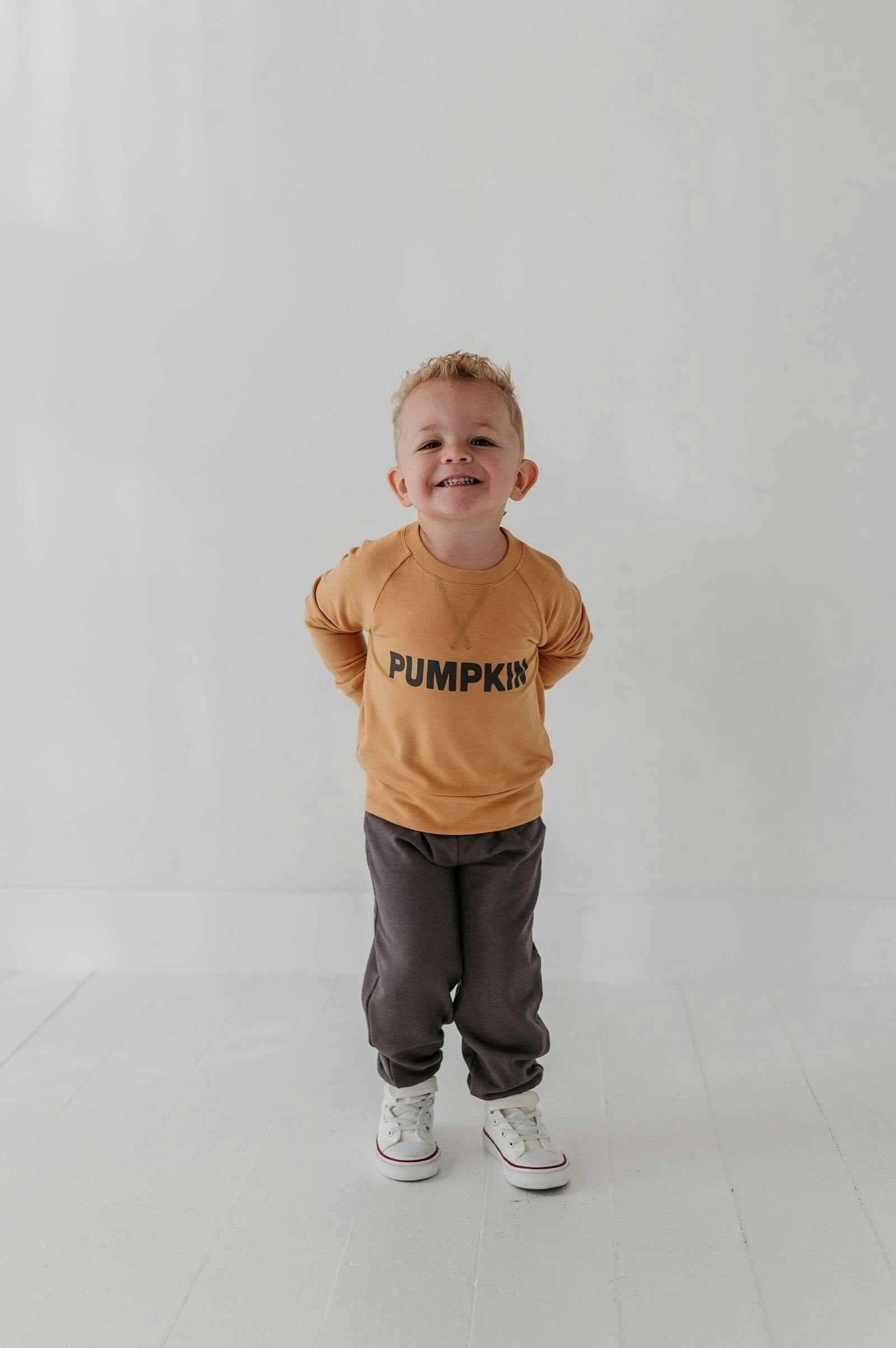 Boys Raglan Sweatshirt in Pumpkin
