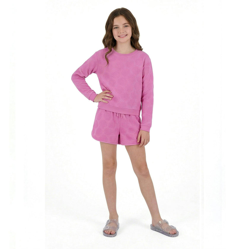 Terry Pullover And Short Set | Purple