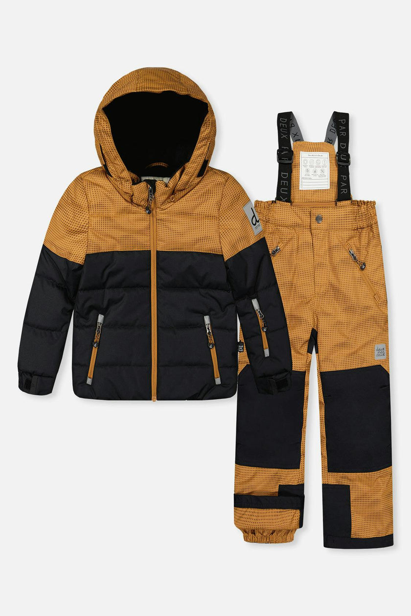 Two Piece Play Snowsuit Brown And Black With Brown Pants