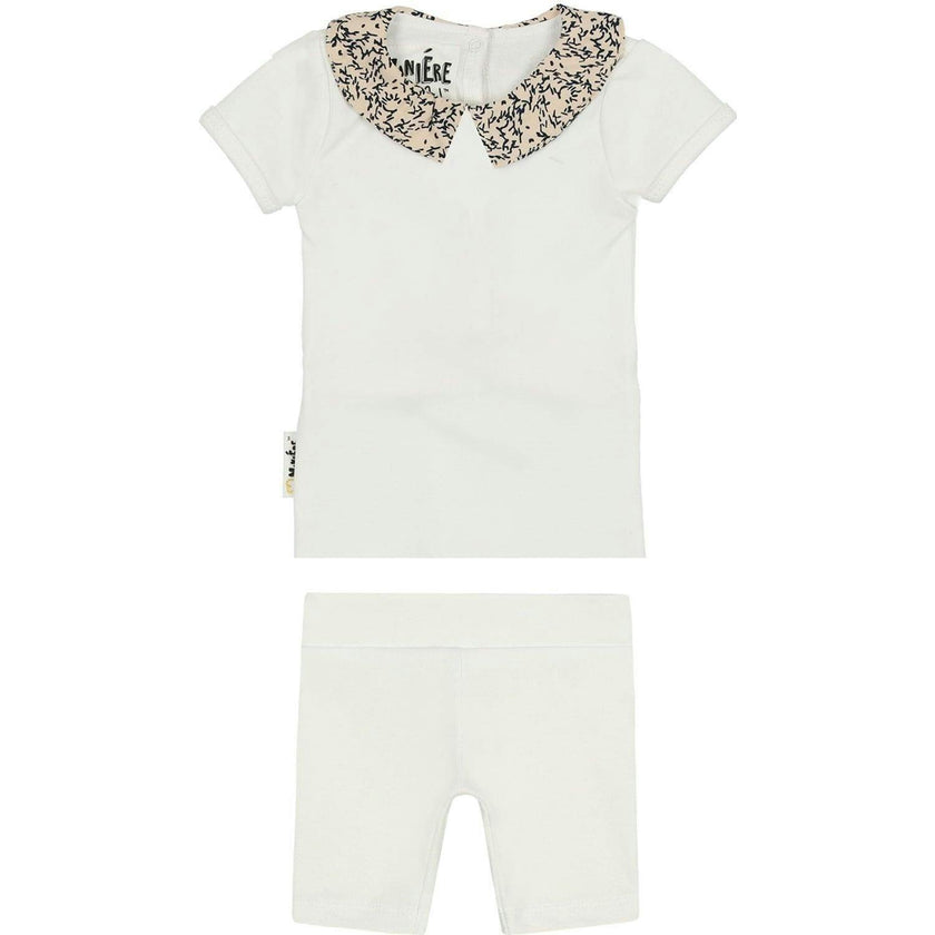 Floral Collar 2-Piece Top & Short Set