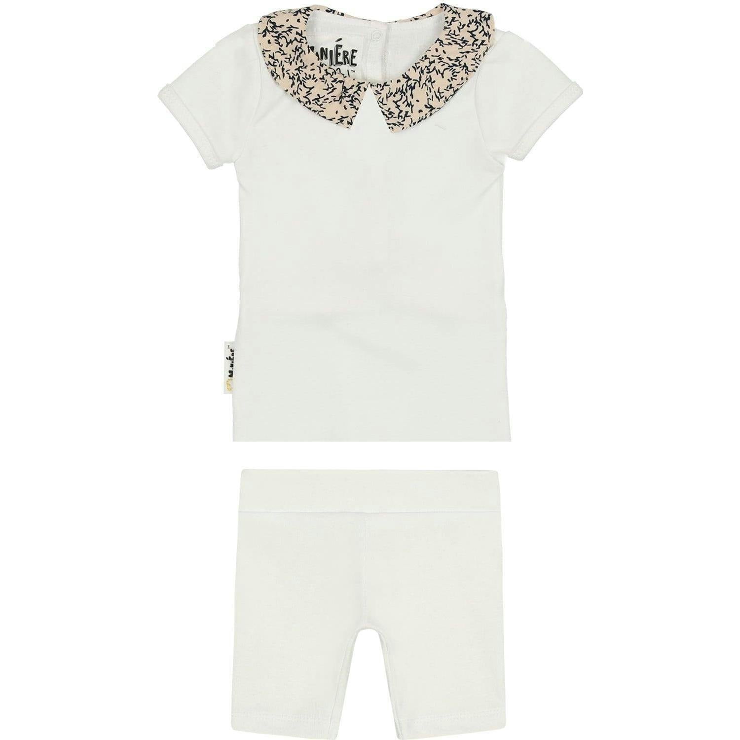 Floral Collar 2-Piece Top & Short Set