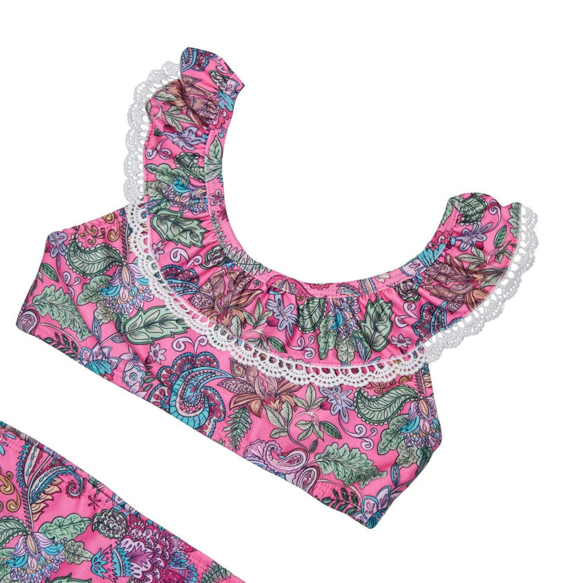 Girls Ruffle Neckline Bikini (Liberty Print)
