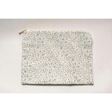 Bluebell Charm Timeless Floral Ruffle Zipper Pouch