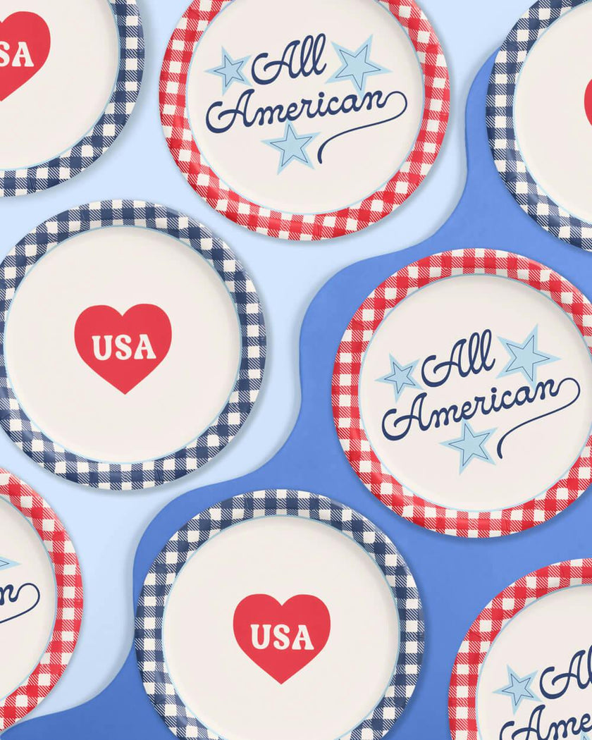 All American Plates - 24 paper plates