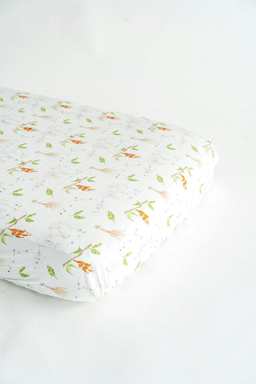The Safari Party Print Crib Sheet