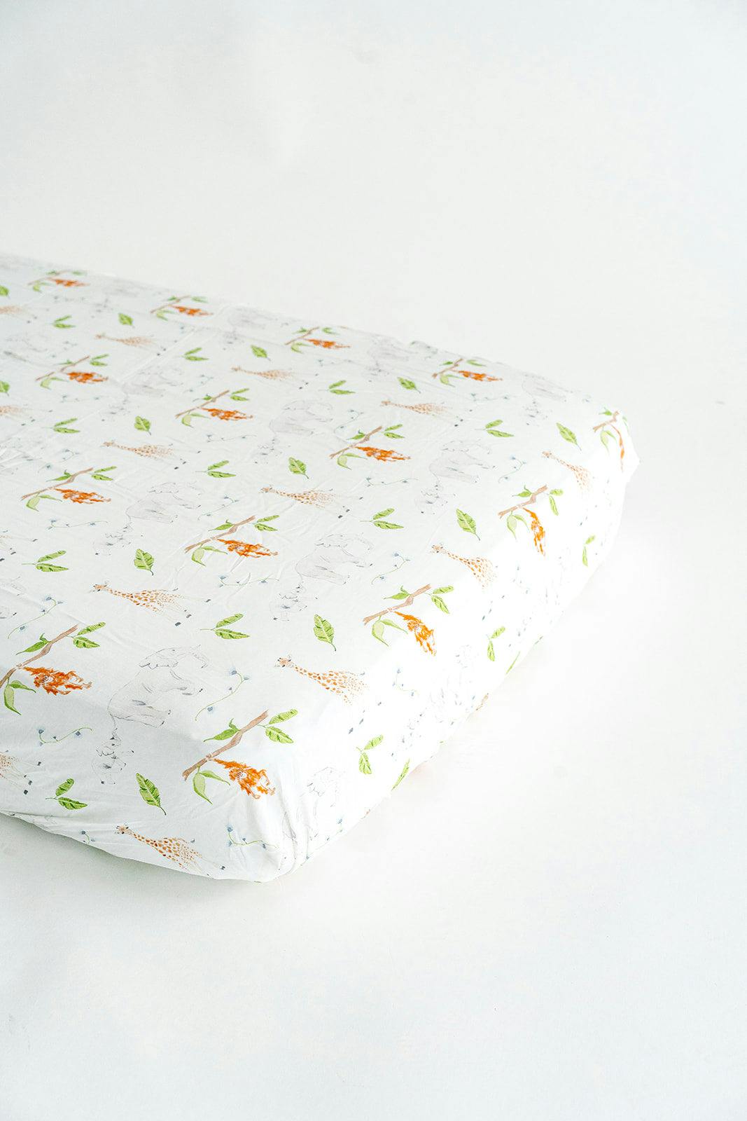 The Safari Party Print Crib Sheet