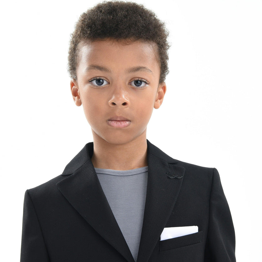 Black Twill Peak Lapel Blazer