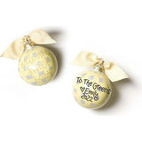 Welcome Sweet Baby Gingham Glass Ornament