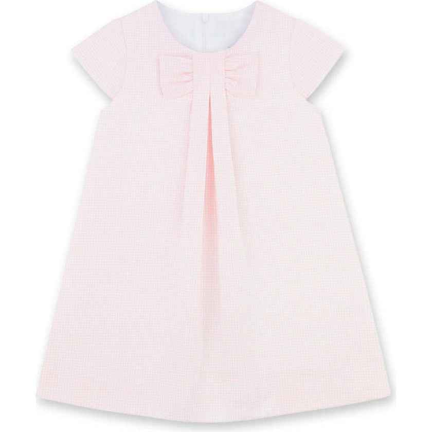 Pique Dress With Pleat And Bow