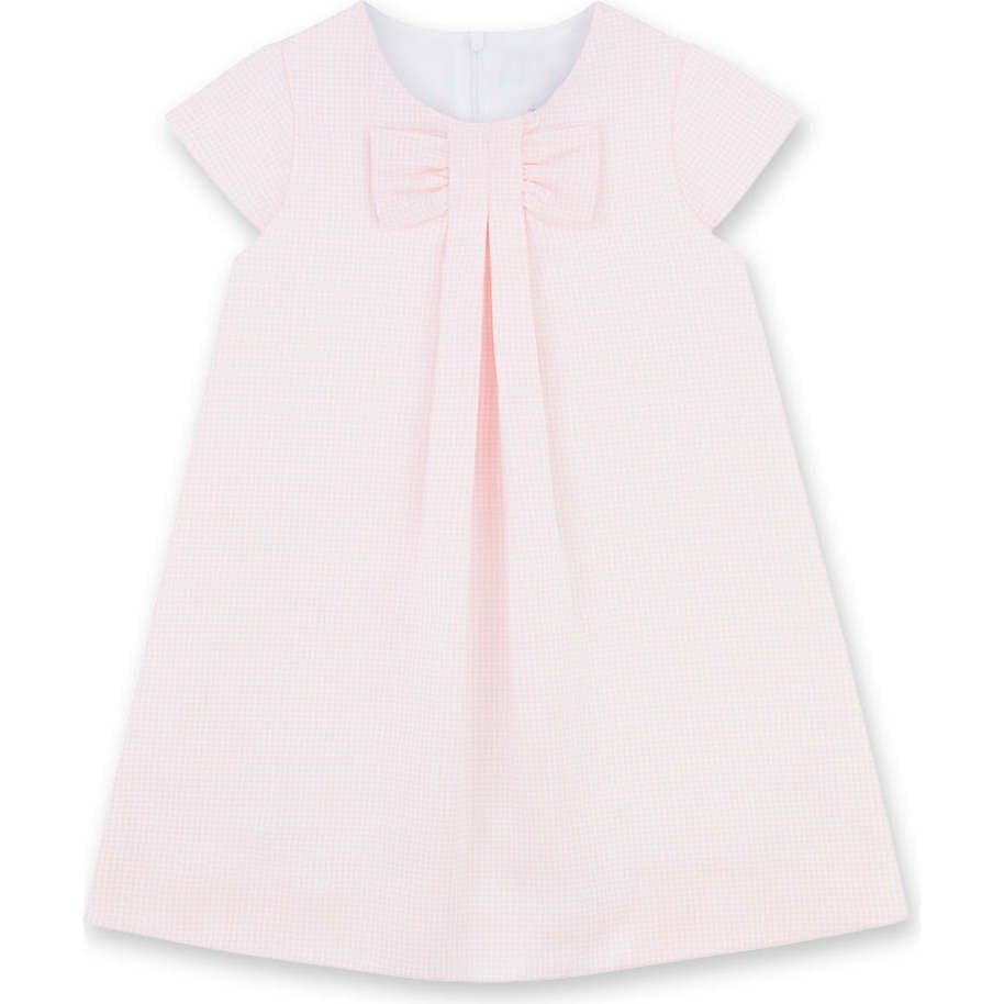Pique Dress With Pleat And Bow