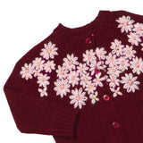 Girls Blossom Sweater - Pink Flower Embroidery