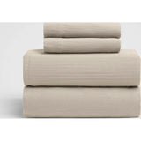 Calm Crinkled Comfort 4-Piece Sheet Set, Beige