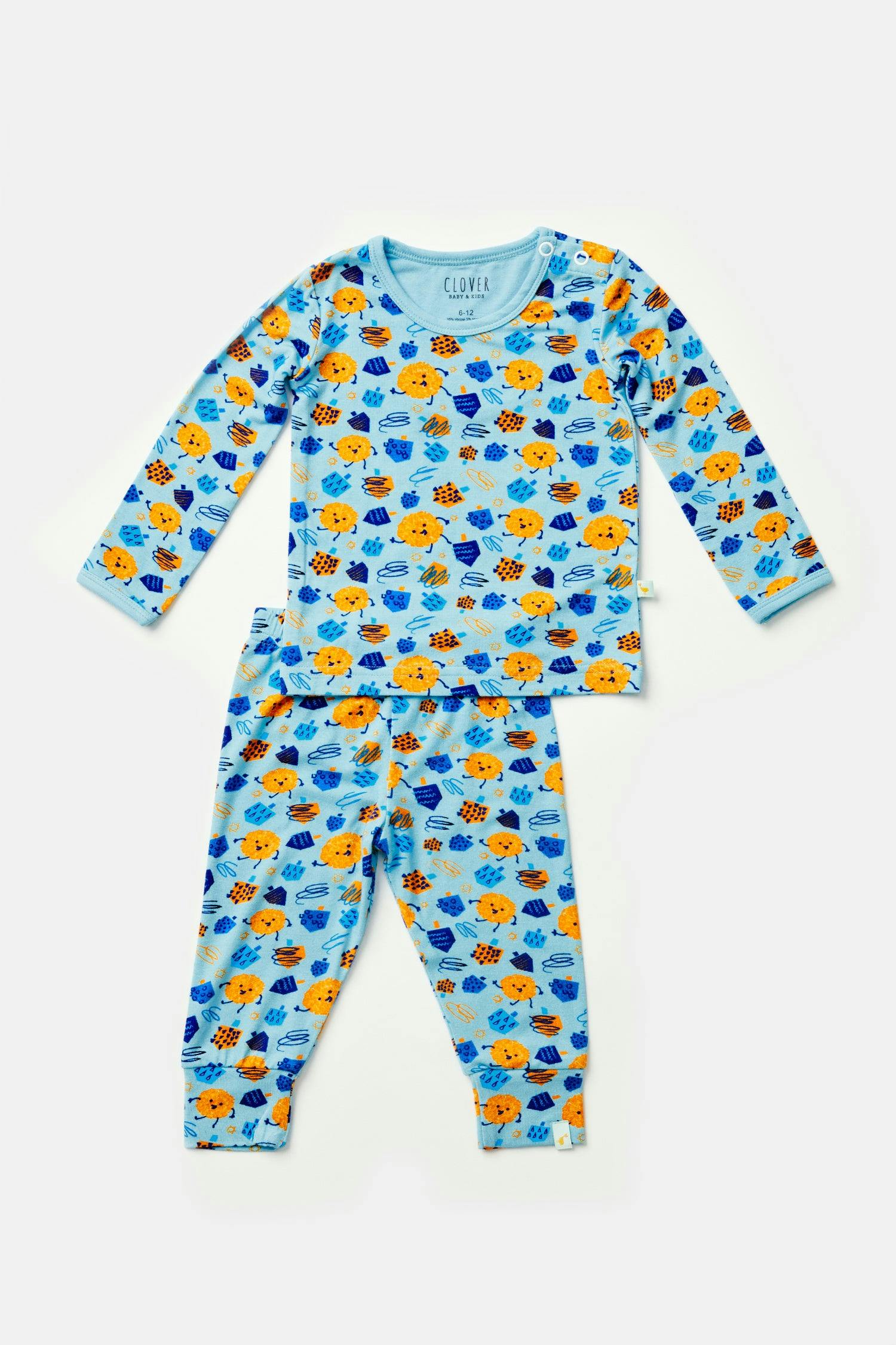 Long Sleeve Pajama Set - Dreidels