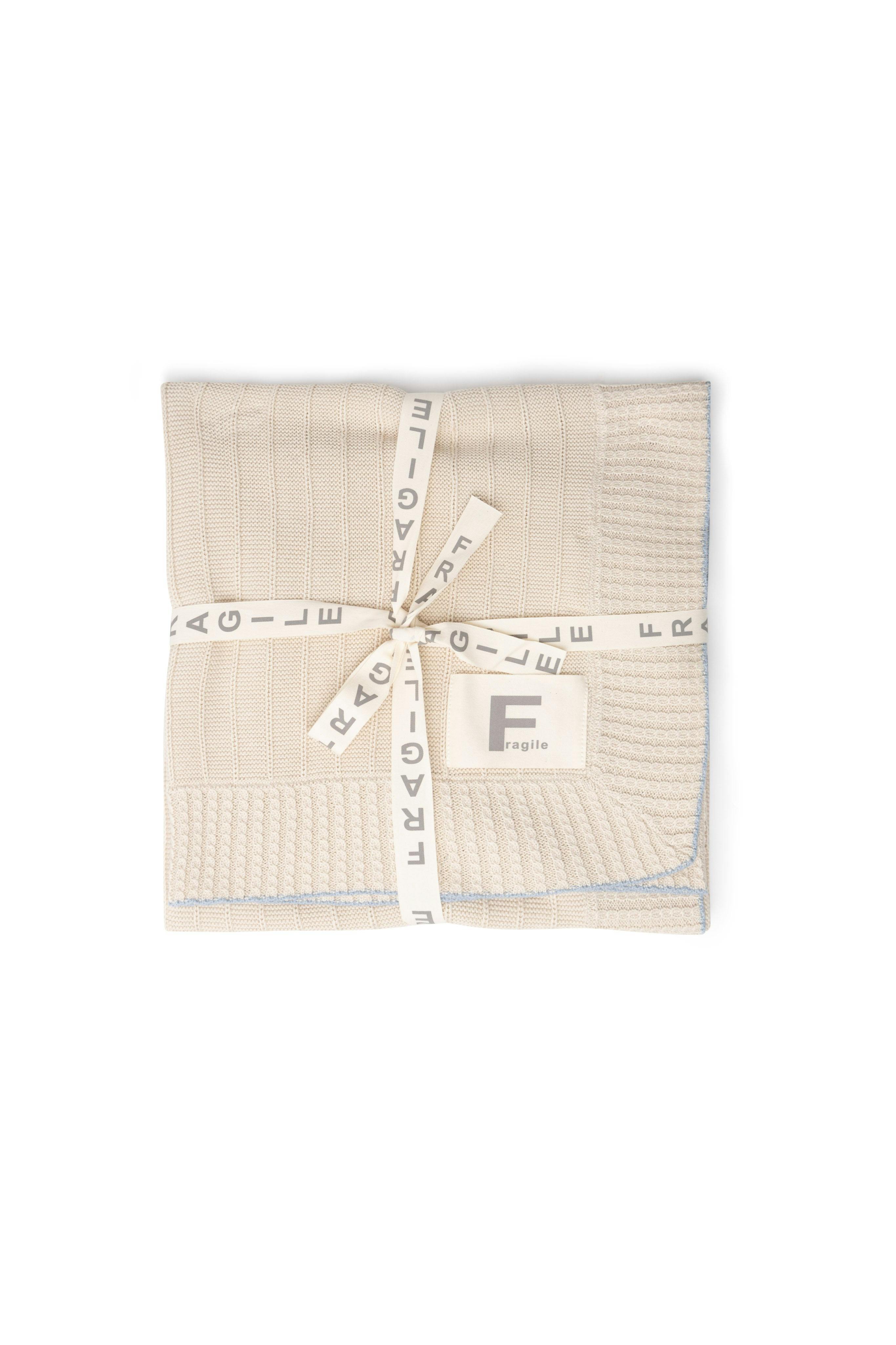 Knit Blanket Sand/Blue