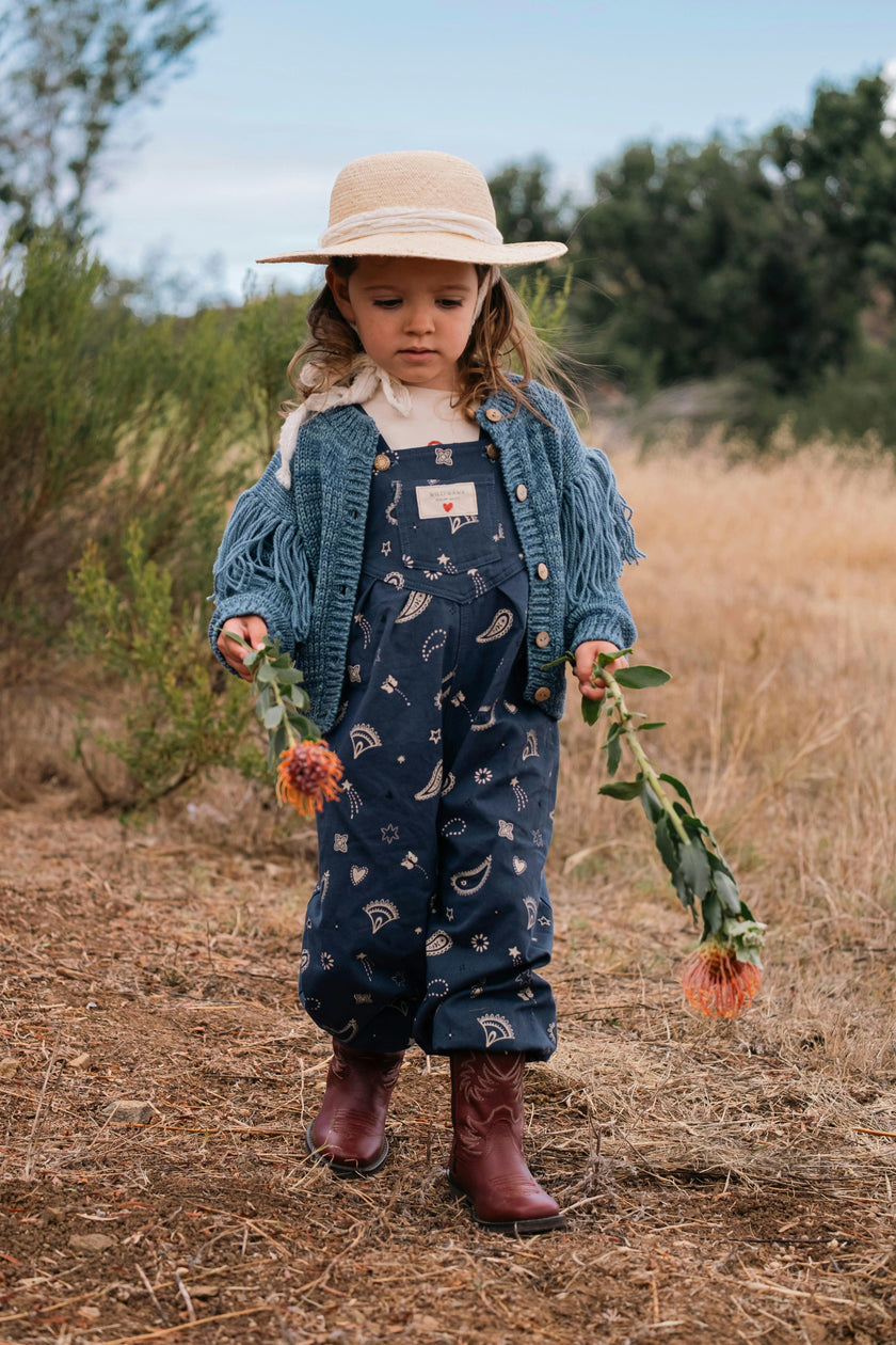 Fringed Cardigan in Luna Blue
