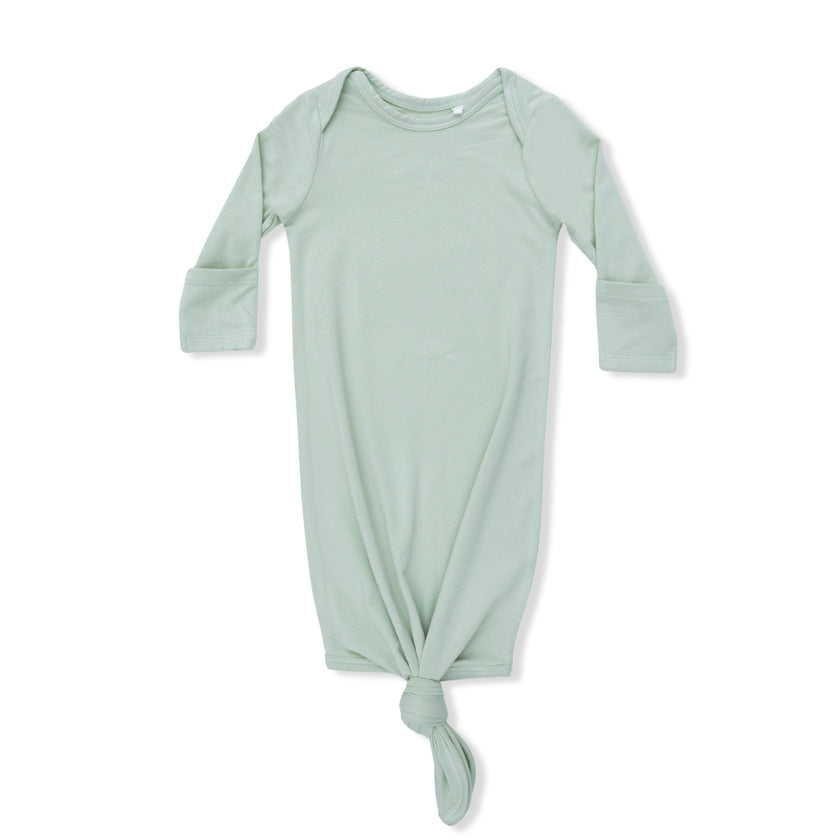 Solid Milky Green - Knotted Gown and Knotted Hat
