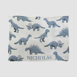 Custom Personalized Baby Sustainable Knit Throw Blanket - Dinosaur