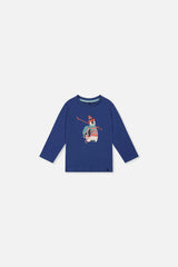 Baby Long Sleeve Organic Cotton T-Shirt Blue
