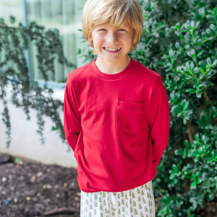 Blake Boys' Longsleeve Pocket Tshirt Red