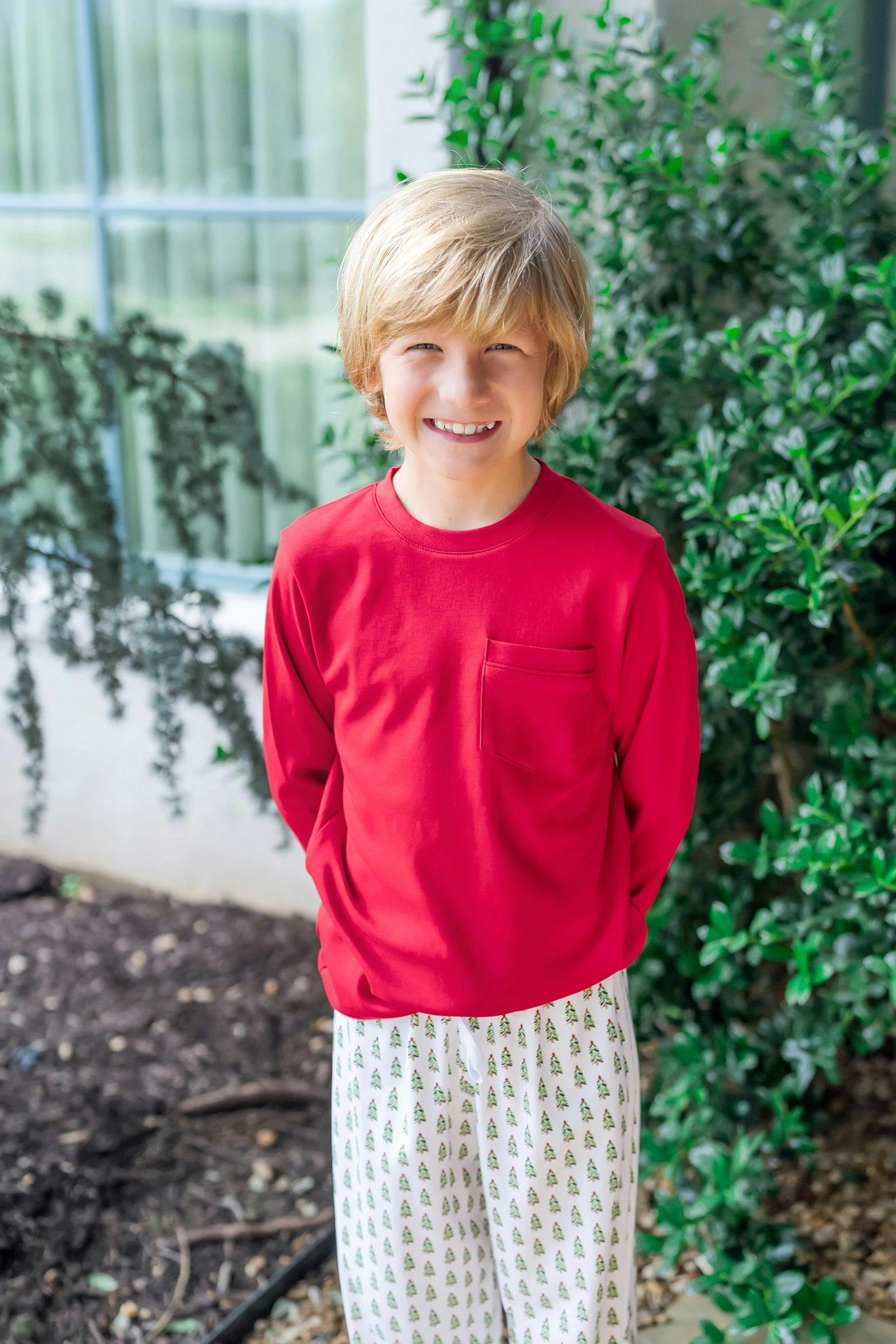 Blake Boys' Longsleeve Pocket Tshirt Red
