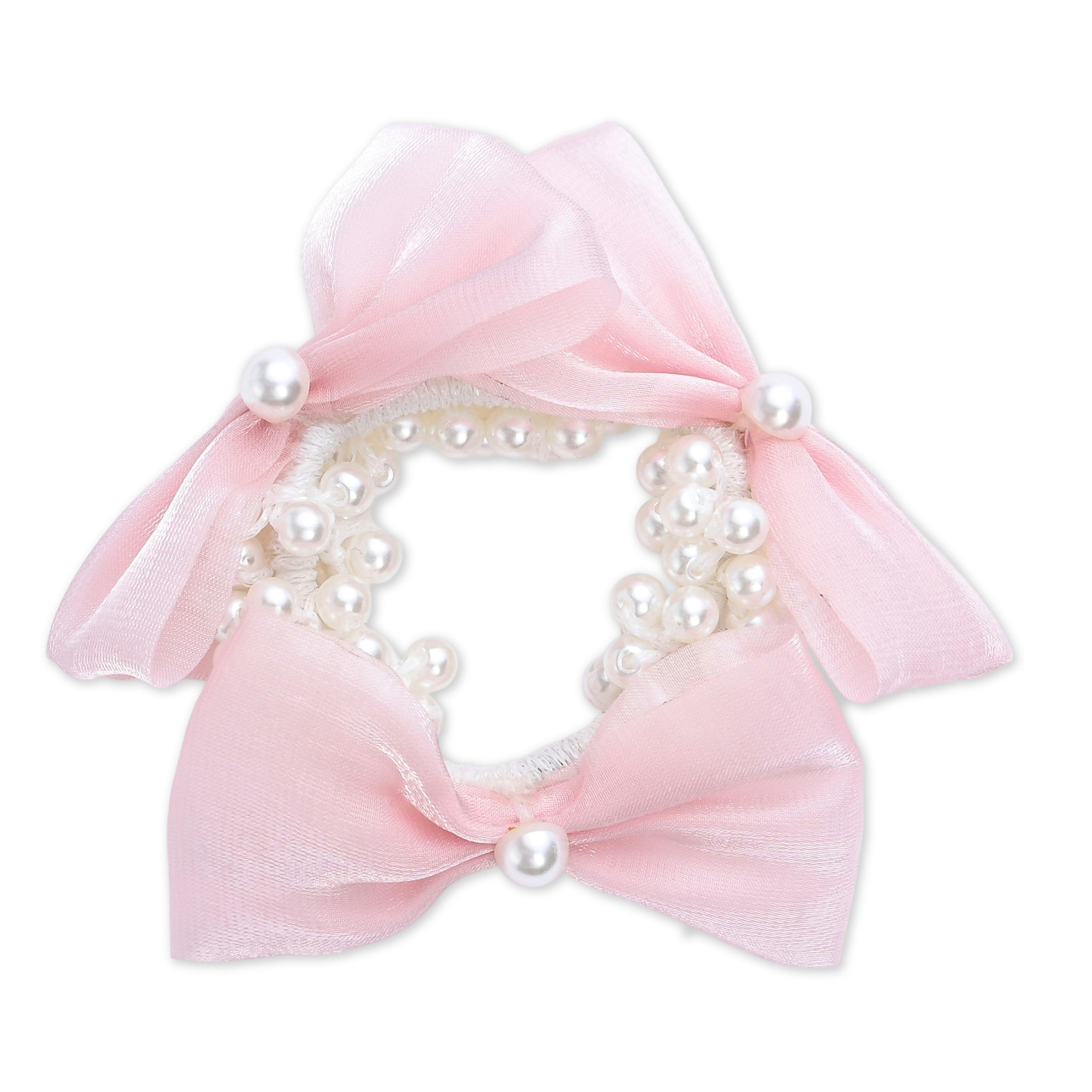 Pearl Bow Scrunchie Set