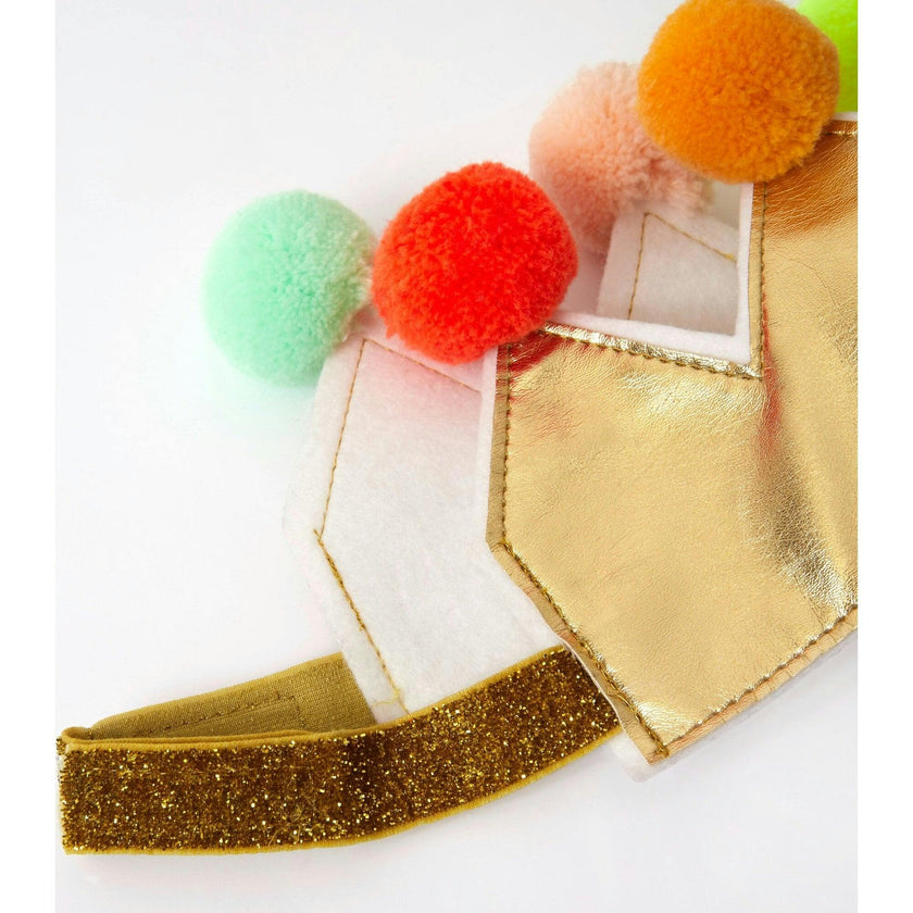 Gold Pompom Crown