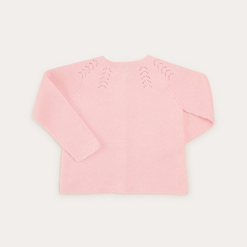 Openwork Cardigan In Pink (6mths-10yrs)