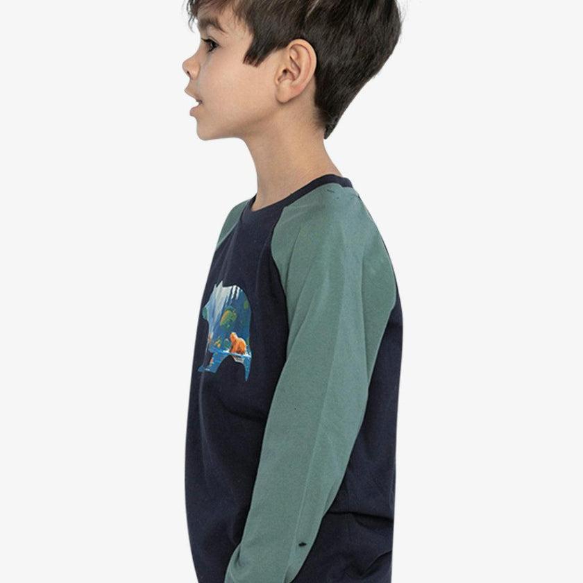 Raglan T-Shirt Dark Blue And Green