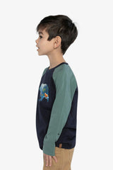 Raglan T-Shirt Dark Blue And Green