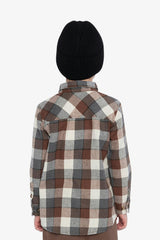 Flannel Shirt Grey And Beige Plaid