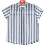 Blue Stripe Shirt & Shorts Set, Blue