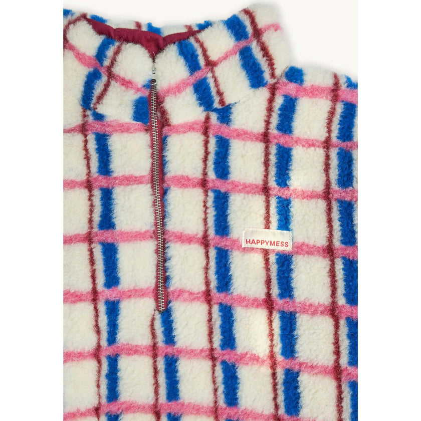 children's merino wool kangaroo jacket - pink & cobalt