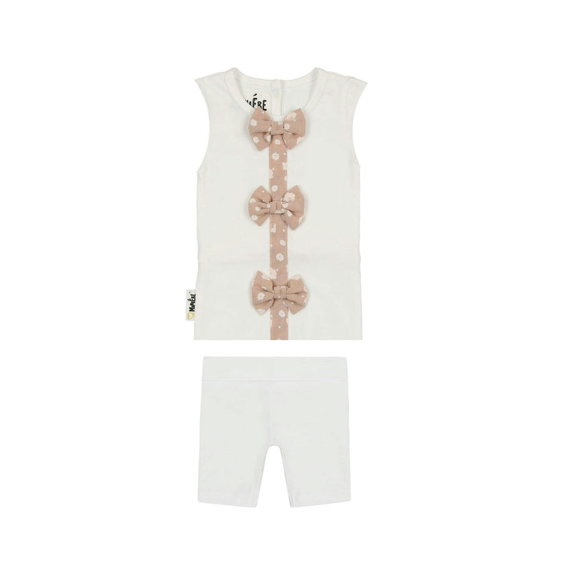 Floral Bow 2-Piece Sleeveless Top & Short Set