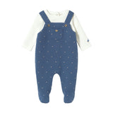Blueberry Baby Overall Set with Polka Dots