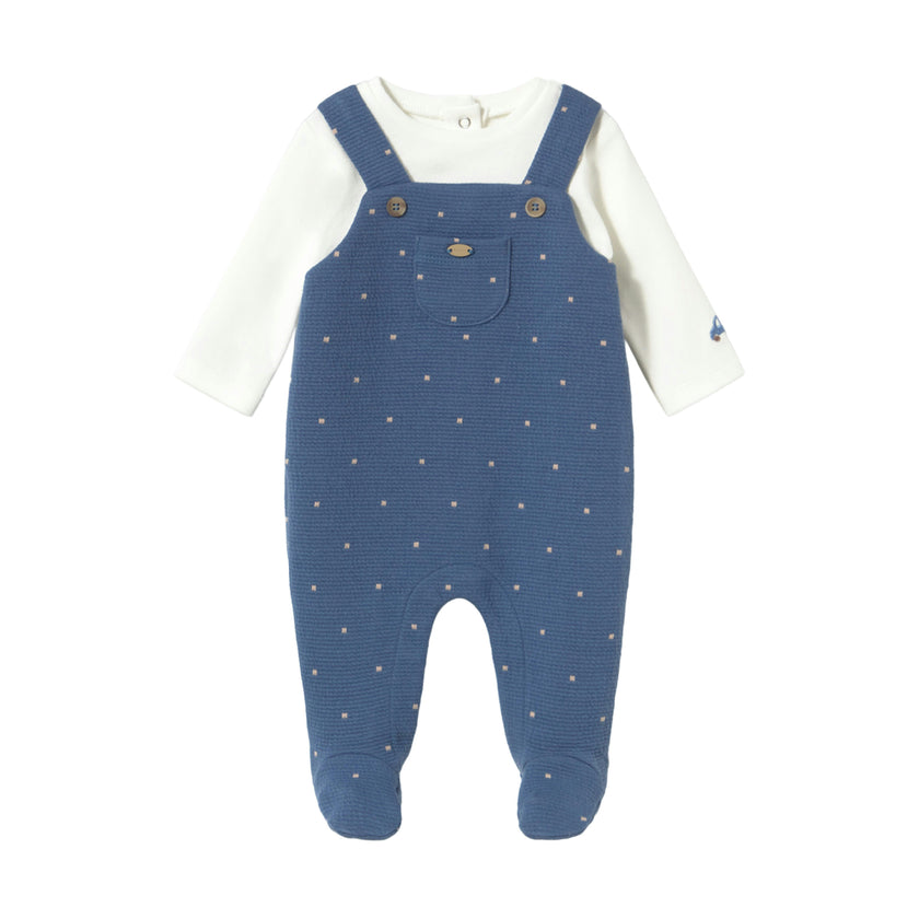 Blueberry Baby Overall Set with Polka Dots