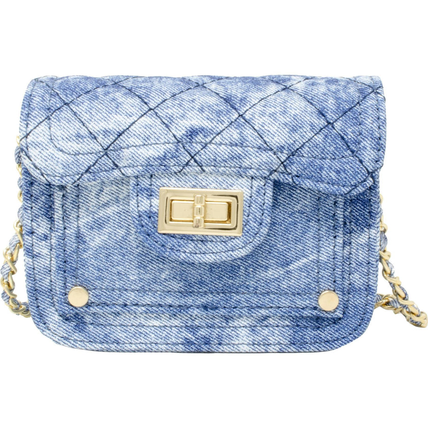 Tie-Dye Quilted Denim Handbag