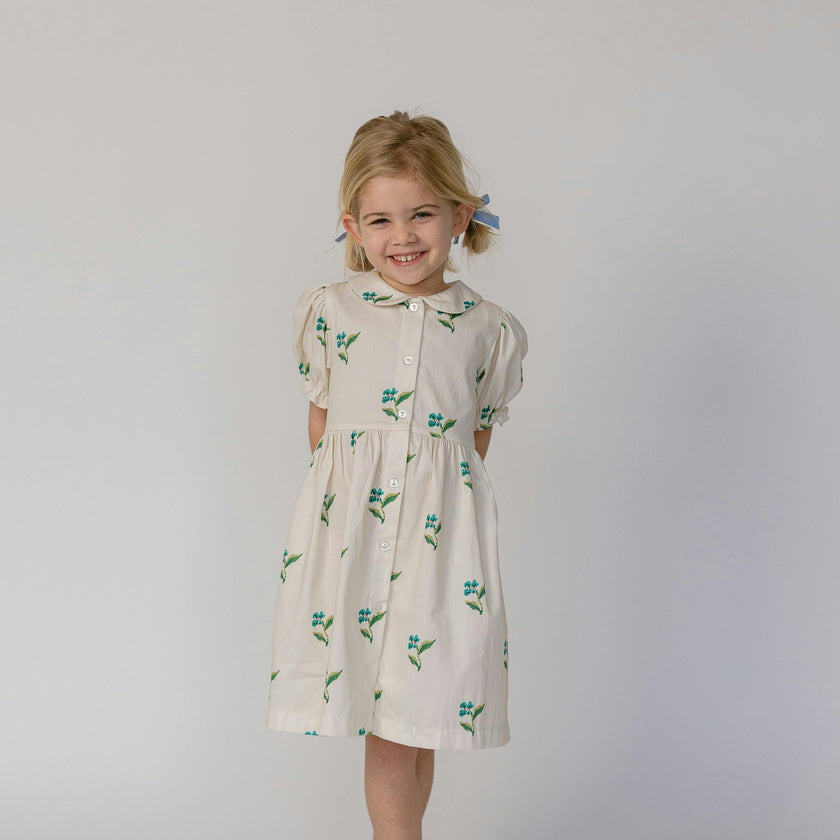Charlotte Dress in Flame Stitch Floral