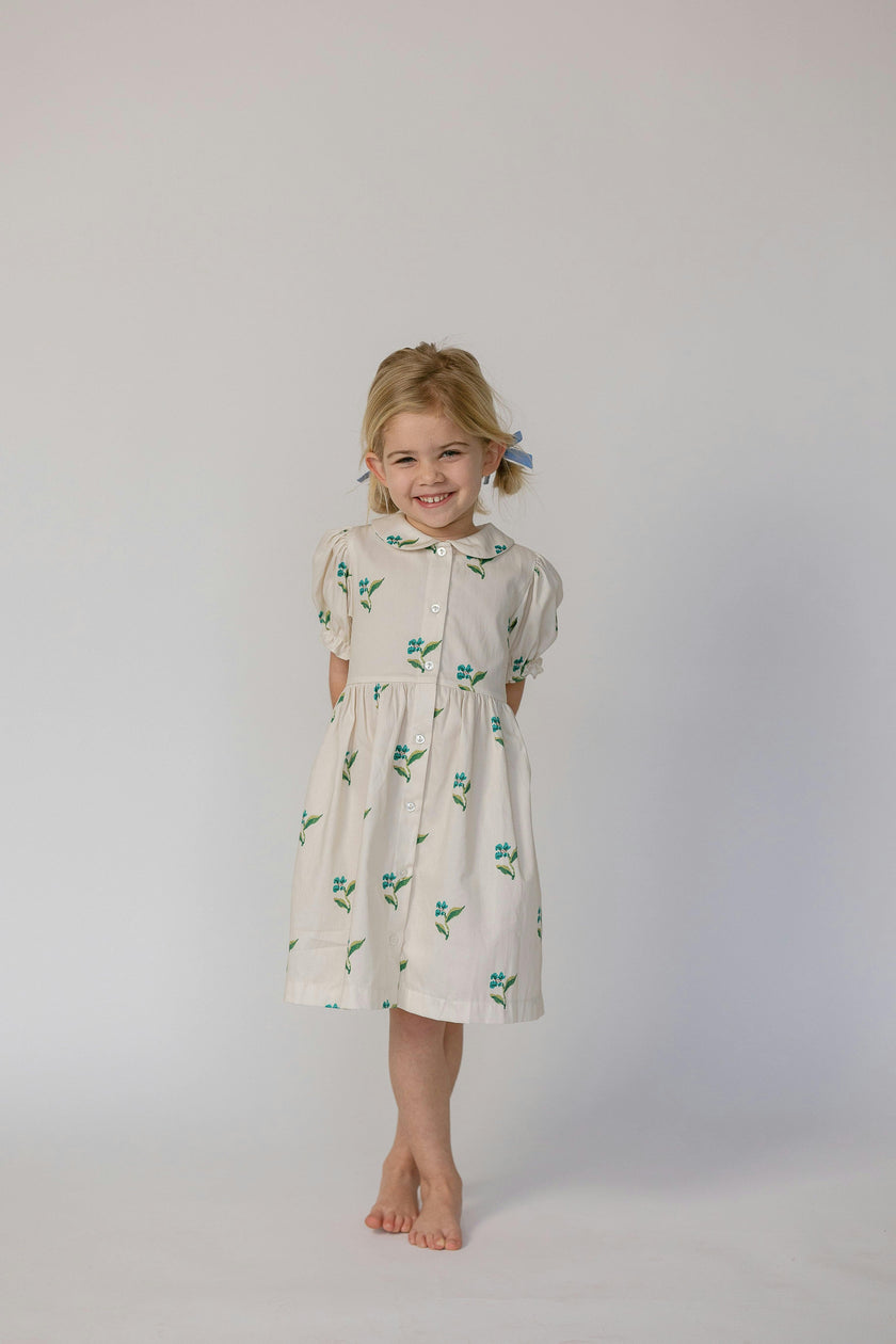 Charlotte Dress in Flame Stitch Floral