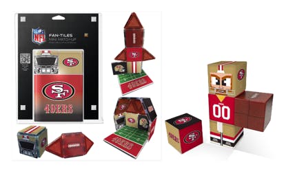 NFL San Francisco 49ers Magnetic Fan Tiles & Qubee Character Combo Set