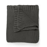 Organic Knit Throw Blanket - Charcoal Gray