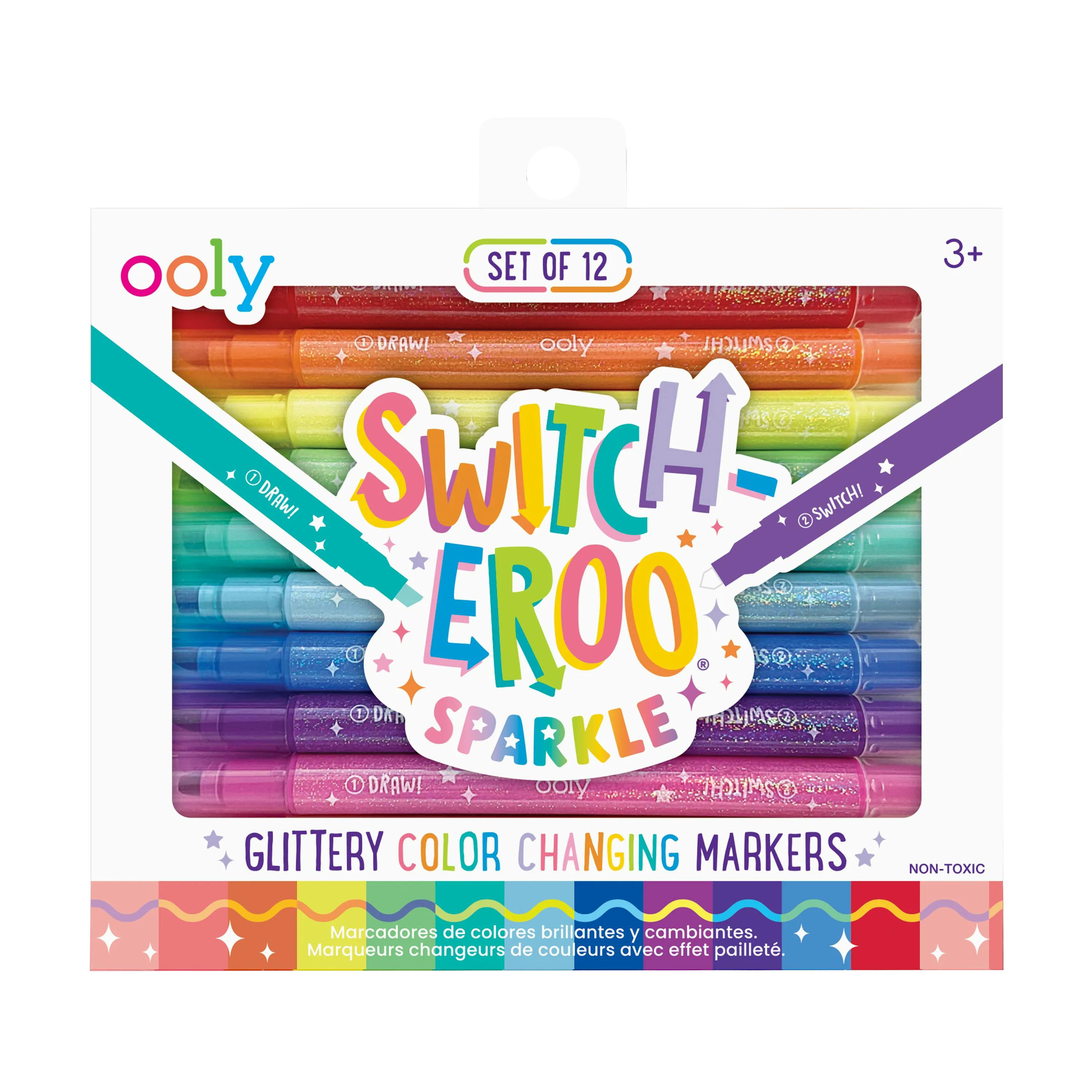 Switch-Eroo Sparkle Glittery Color Changing Markers - Set of 12