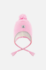 Winter Peruvian Knit Hat with Pompom Pink