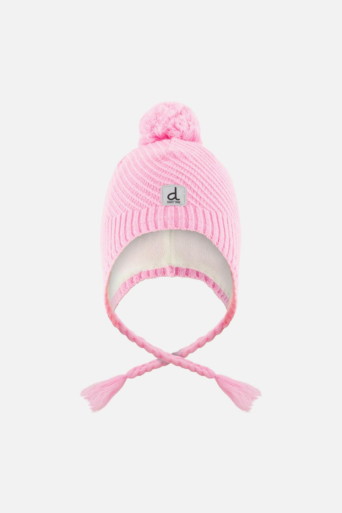 Winter Peruvian Knit Hat with Pompom Pink