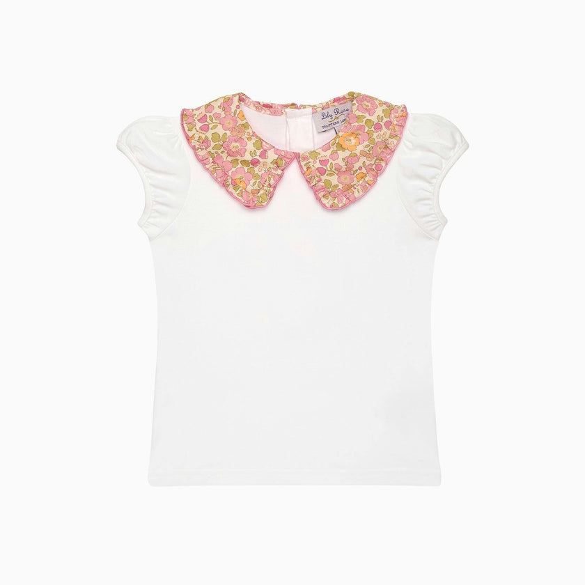 Pie Crust Jersey Top in Peach Sparkle Betsy
