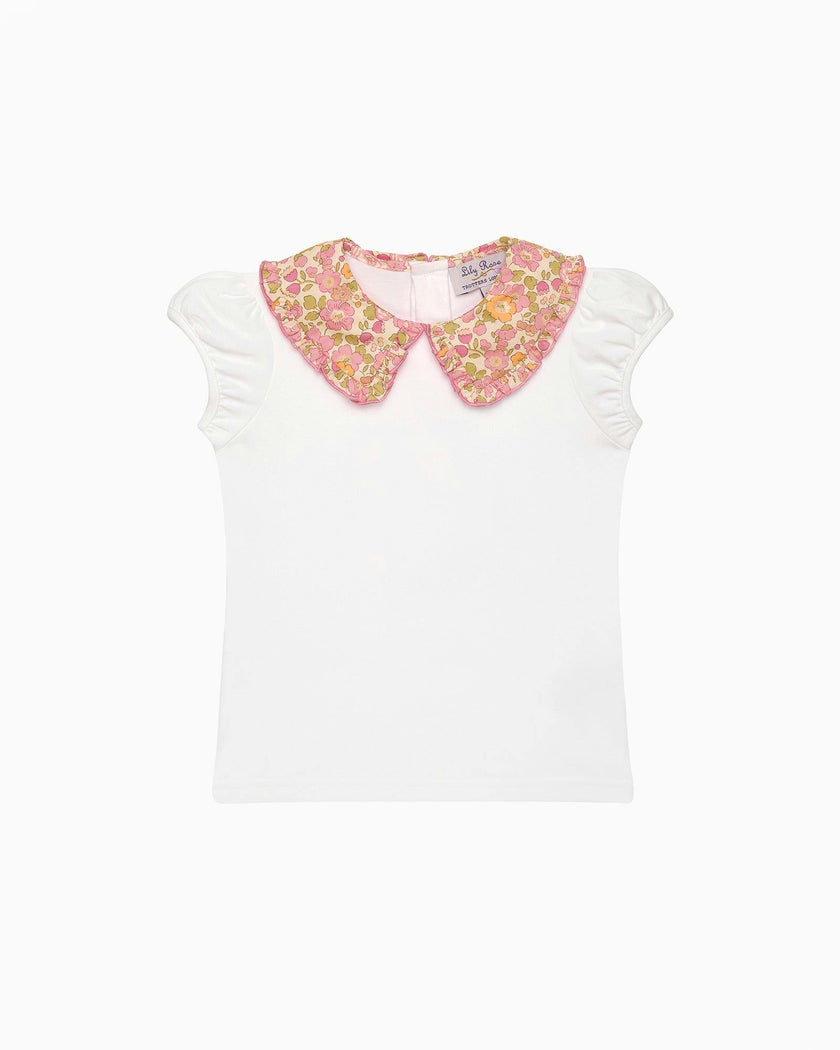 Pie Crust Jersey Top in Peach Sparkle Betsy